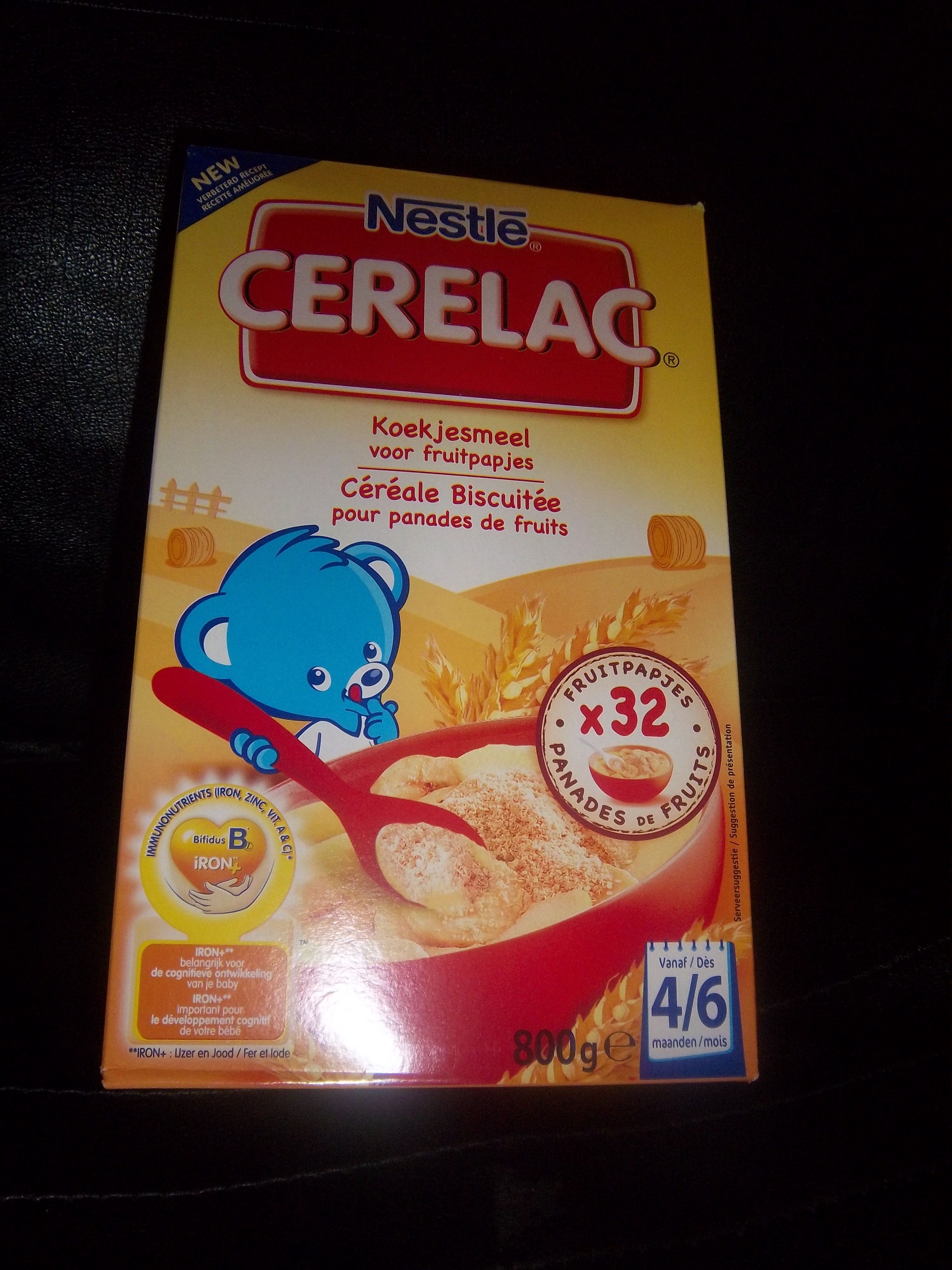 Nestlé Cerelac Céréale Biscuitée pour Panades de Fruits, 800 g